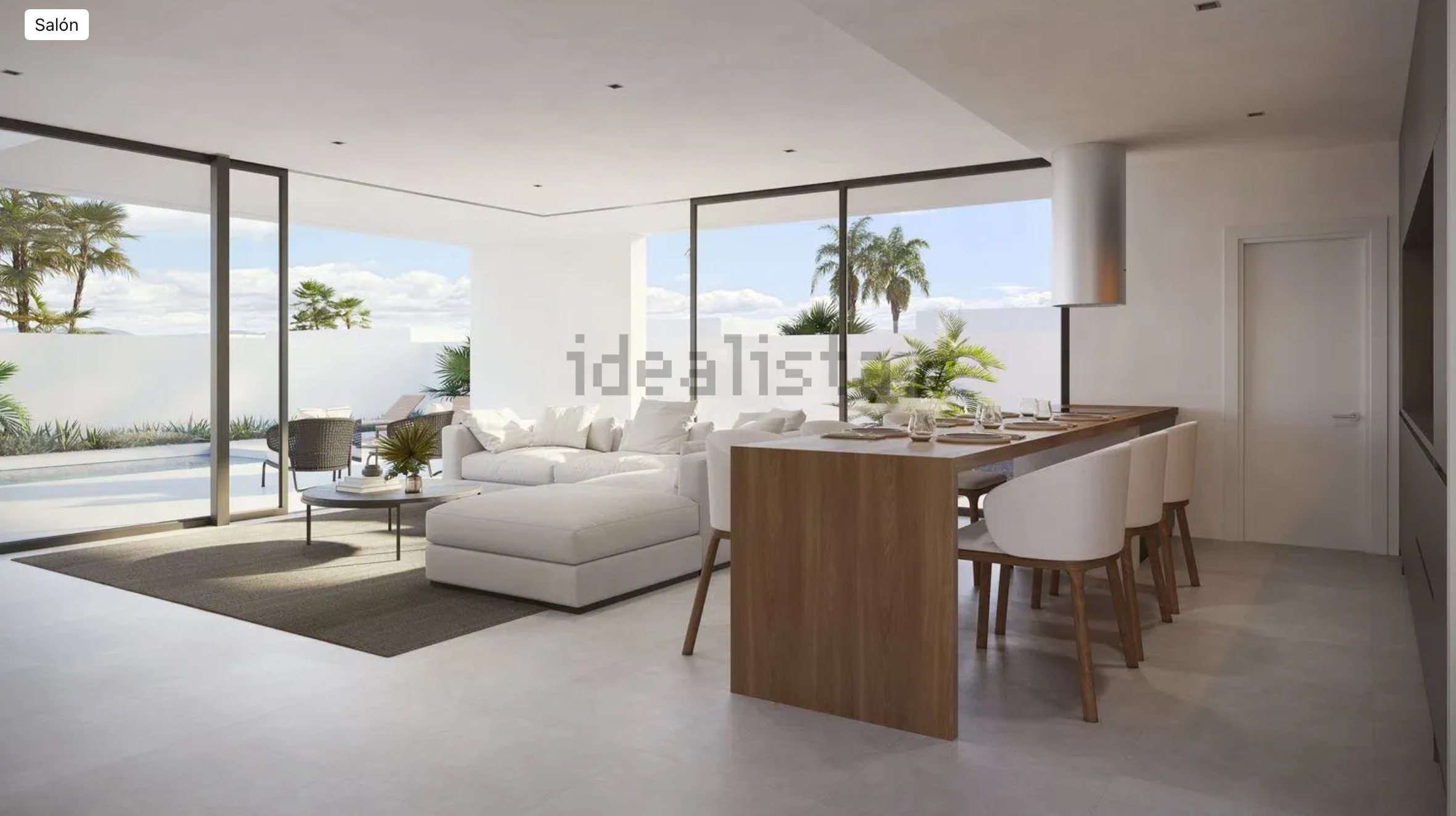 Salón abierto de una villa